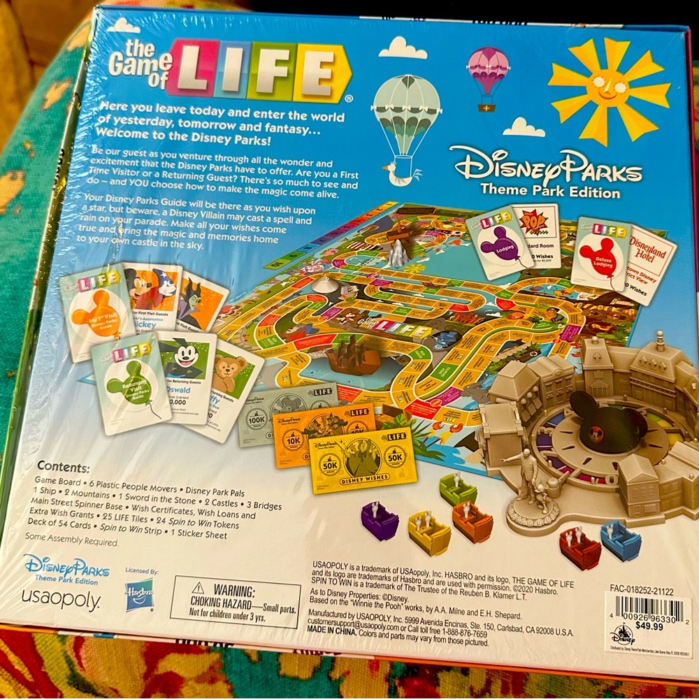 Disney Theme Parks Edition Game of Life Board Game NEW
